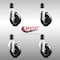 Service Caster 4 Inch 316SS Soft Rubber Wheel Swivel 1-5/8 Inch Expanding Stem Caster Set SCC SCC-SS316EX20S414-SRS-158-4 - alternate 4
